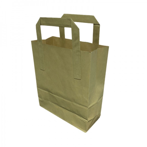BPB102 - Large Kraft SOS Block Bottom Paper Bags 9.9'' X 12.4'' X 5.6'' X 250